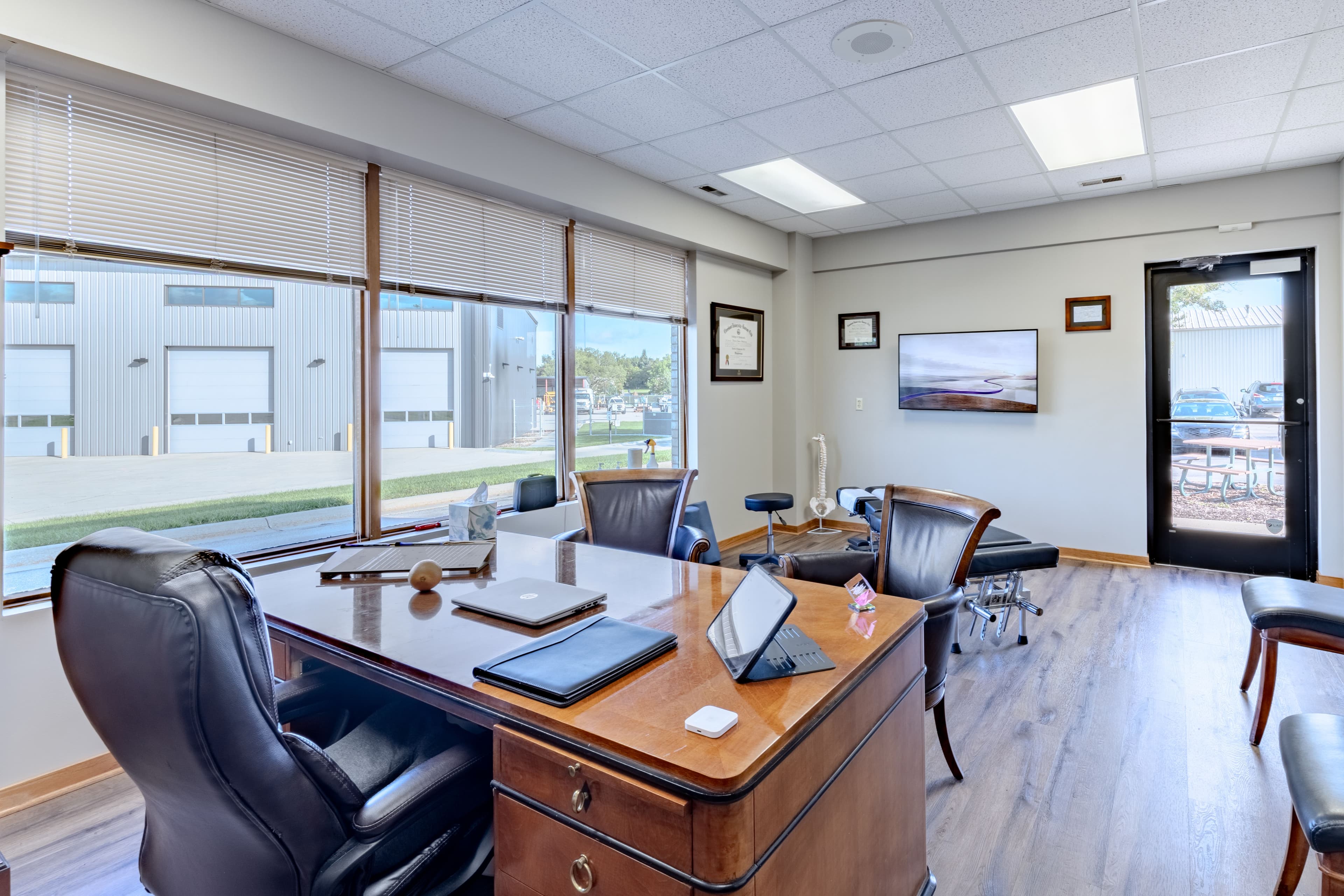 Consultation room at ClearLine Chiropractic where findings are reviewed